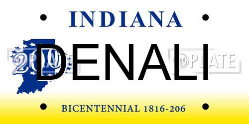 DENALI Indiana License Plate