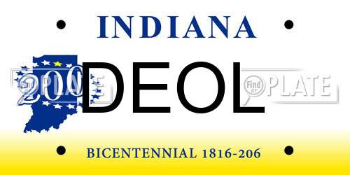 DEOL Indiana License Plate