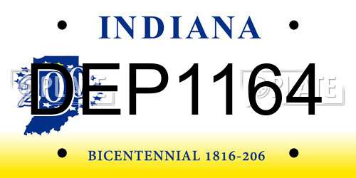 DEP1164 Indiana License Plate