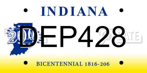 DEP428 Indiana License Plate