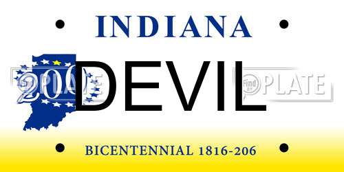 DEVIL Indiana License Plate