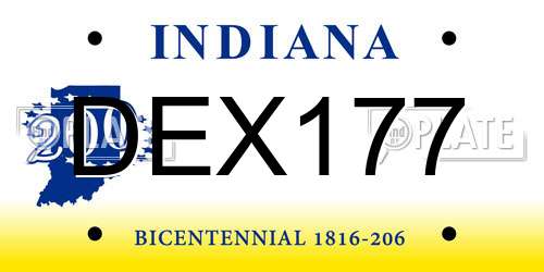 DEX177 Indiana License Plate