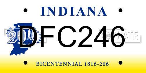 DFC246 Indiana License Plate