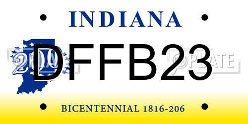 DFFB23 Indiana License Plate