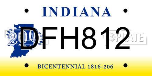 DFH812 Indiana License Plate