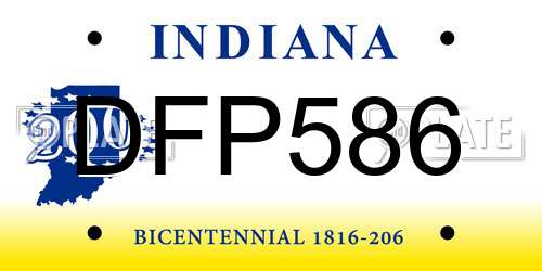 DFP586 Indiana License Plate