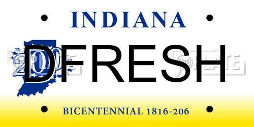 DFRESH Indiana License Plate