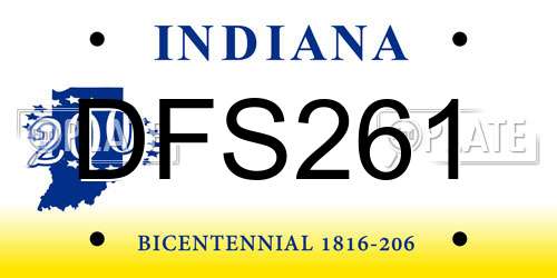 DFS261 Indiana License Plate