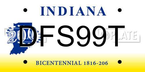 DFS99T Indiana License Plate
