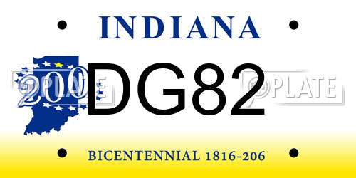 DG82 Indiana License Plate