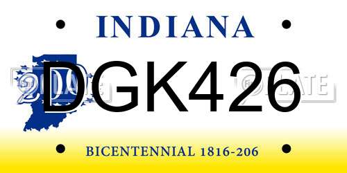 DGK426 Indiana License Plate