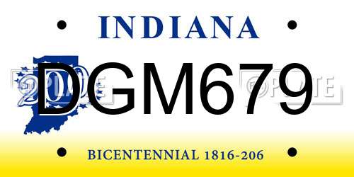 DGM679 Indiana License Plate