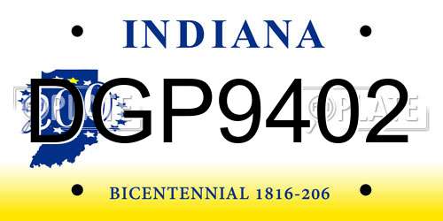 DGP9402 Indiana License Plate