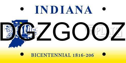 DGZGOOZ Indiana License Plate