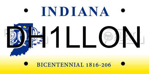 DH1LLON Indiana License Plate