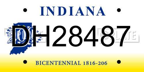 DH28487 Indiana License Plate