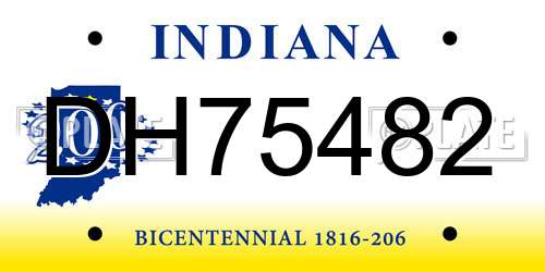 DH75482 Indiana License Plate