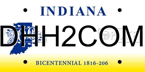 DHH2COM Indiana License Plate