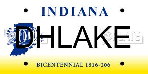 DHLAKE Indiana License Plate