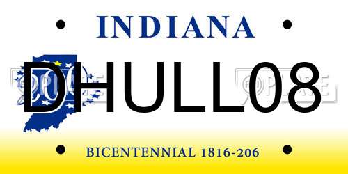 DHULL08 Indiana License Plate