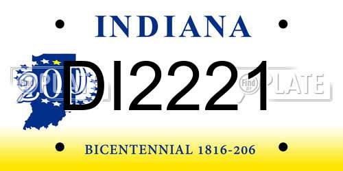 DI2221 Indiana License Plate