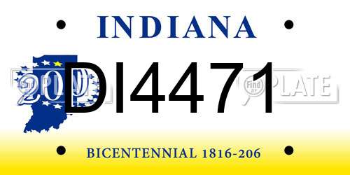 DI4471 Indiana License Plate