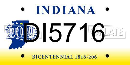DI5716 Indiana License Plate
