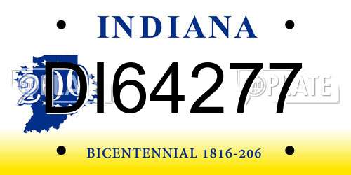 DI64277 Indiana License Plate