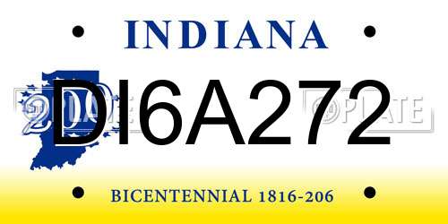 DI6A272 Indiana License Plate