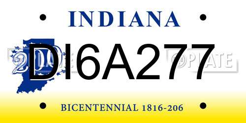DI6A277 Indiana License Plate