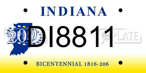 DI8811 Indiana License Plate