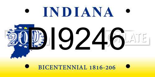 DI9246 Indiana License Plate