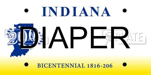 DIAPER Indiana License Plate