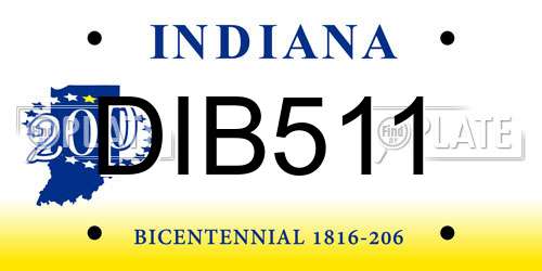 DIB511 Indiana License Plate