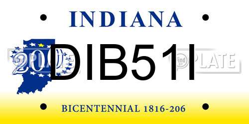 DIB51I Indiana License Plate