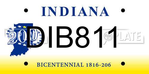 DIB811 Indiana License Plate