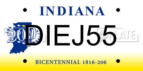 DIEJ55 Indiana License Plate