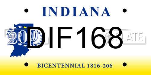 DIF168 Indiana License Plate