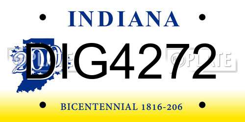DIG4272 Indiana License Plate