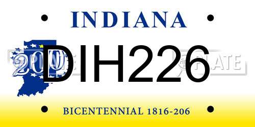 DIH226 Indiana License Plate