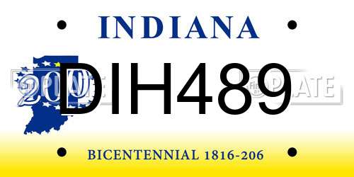 DIH489 Indiana License Plate