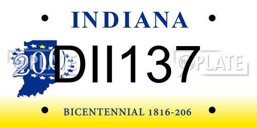 DII137 Indiana License Plate