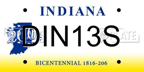 DIN13S Indiana License Plate