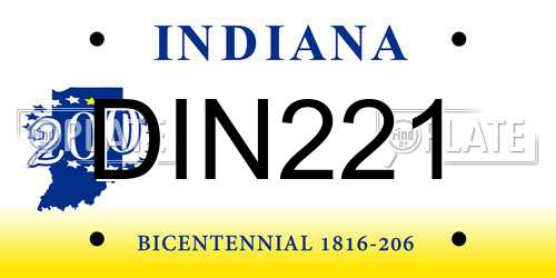 DIN221 Indiana License Plate