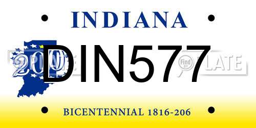 DIN577 Indiana License Plate