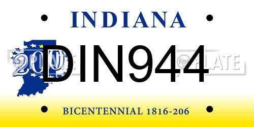DIN944 Indiana License Plate