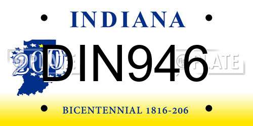 DIN946 Indiana License Plate