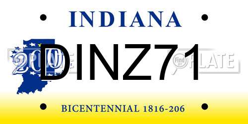 DINZ71 Indiana License Plate