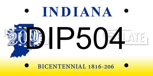 DIP504 Indiana License Plate