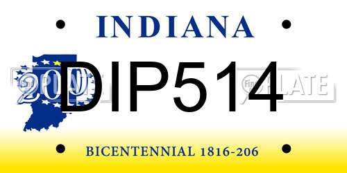 DIP514 Indiana License Plate